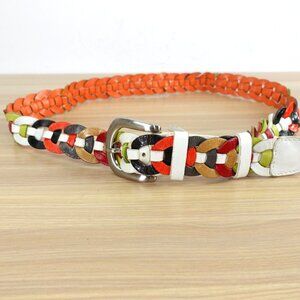 VINTAGE DOLCE DONNA Belt Womens Medium Braided Leather Italian Boho Y2K ITALY